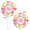 Doily Pattern White Plastic 5.5" Stir Stick - Double Sided - Round - Front & Back