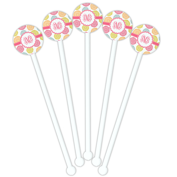 Doily Pattern White Plastic 5.5" Stir Stick - Fan View