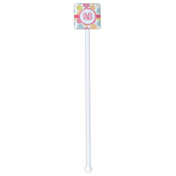 Doily Pattern White Plastic Stir Stick - Single Sided - Square - Single Stick
