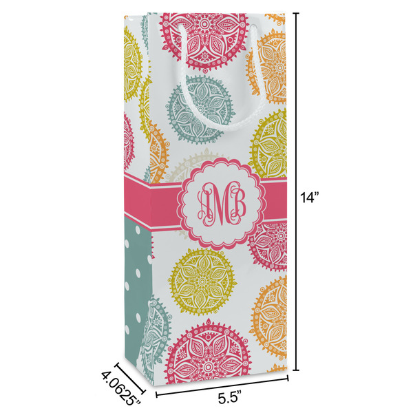 Doily Pattern Wine Gift Bag - Dimensions