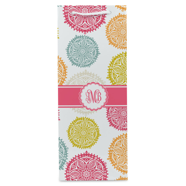 Doily Pattern Wine Gift Bag - Gloss - Front