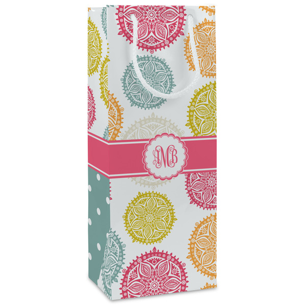 Custom Doily Pattern Wine Gift Bags - Gloss (Personalized)