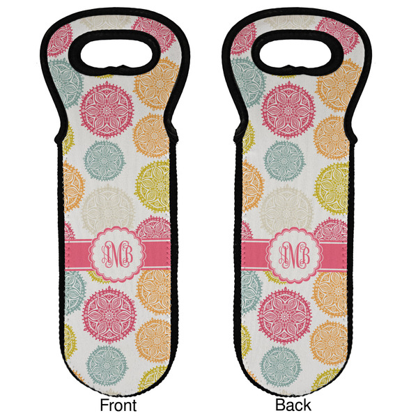 Doily Pattern Wine Tote Front & Back