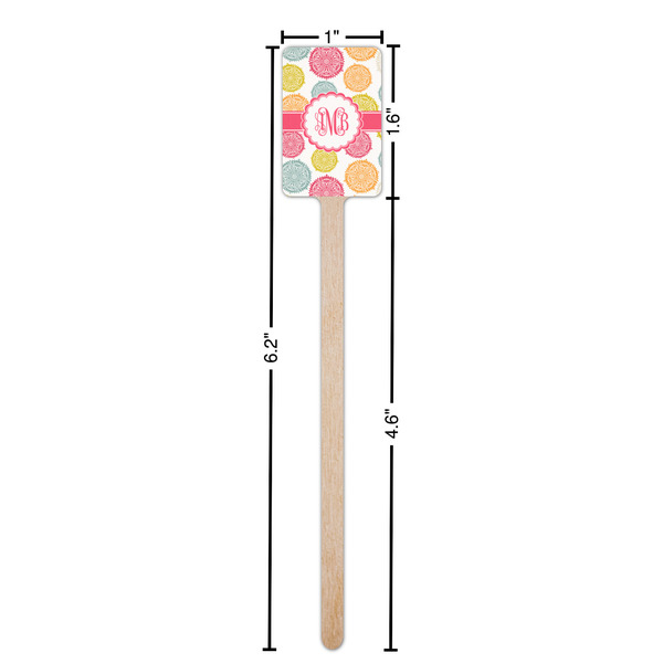 Doily Pattern Wooden 6.25" Stir Stick - Rectangular - Dimensions
