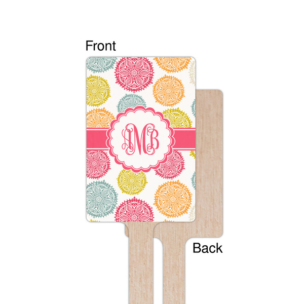 Doily Pattern Wooden 6.25" Stir Stick - Rectangular - Single - Front & Back