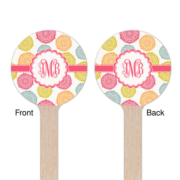 Doily Pattern Wooden 6" Stir Stick - Round - Double Sided - Front & Back