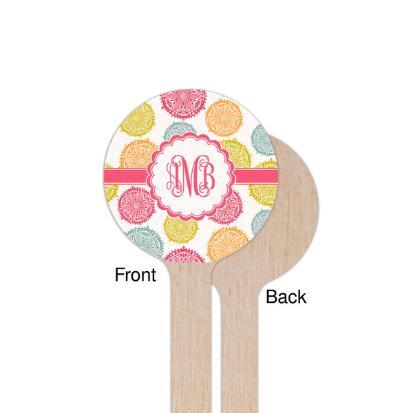 Doily Pattern Wooden 7.5" Stir Stick - Round - Single Sided - Front & Back