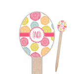 Doily Pattern Oval Wooden Food Picks (Personalized)