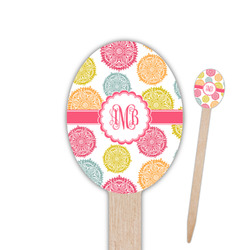 Doily Pattern Oval Wooden Food Picks - Single Sided (Personalized)