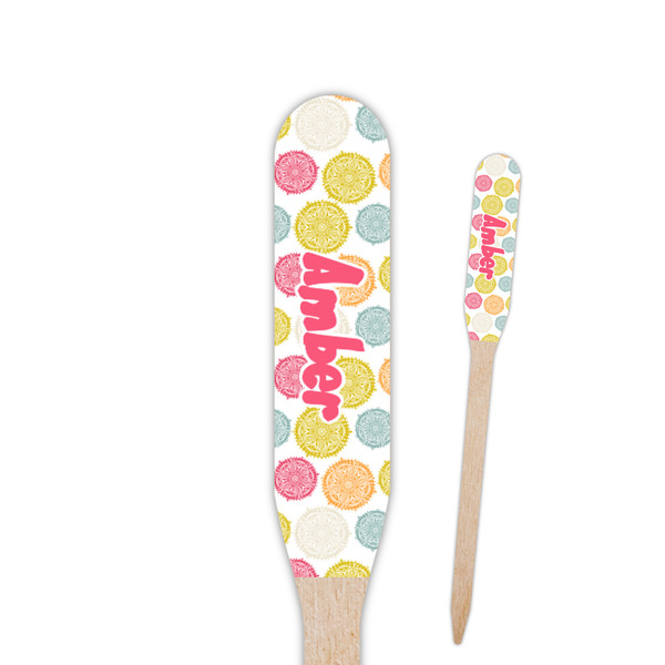 Custom Doily Pattern Paddle Wooden Food Picks (Personalized)
