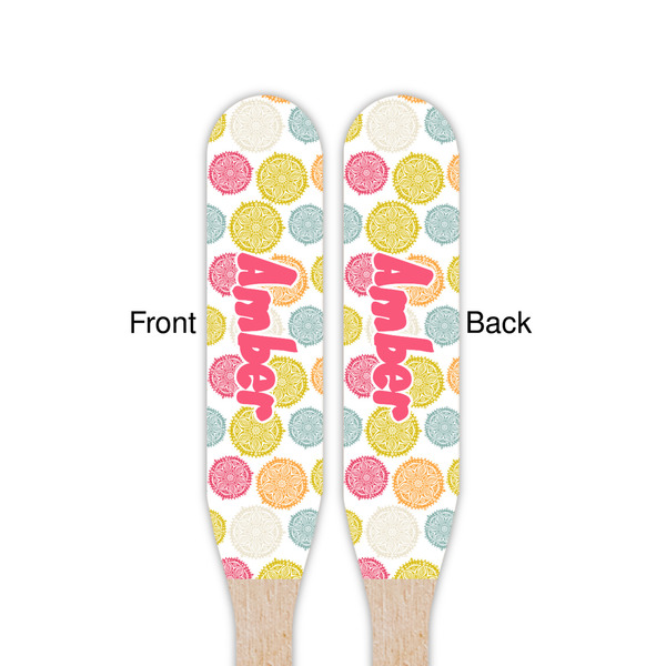 Doily Pattern Wooden Food Pick - Paddle - Double Sided - Front & Back