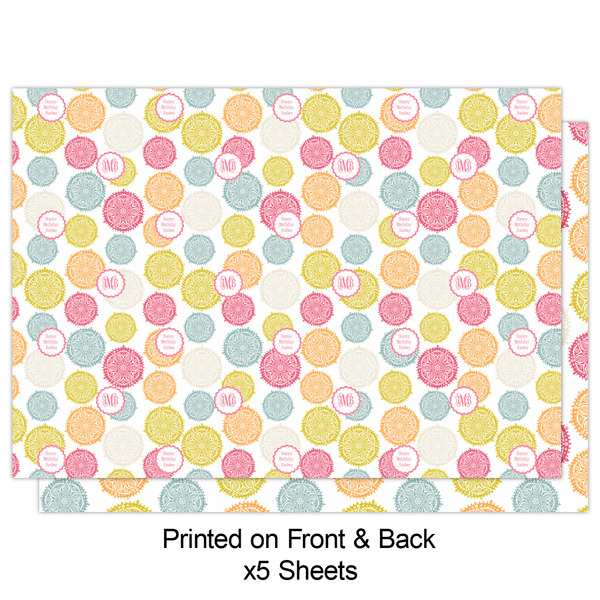 Doily Pattern Wrapping Paper Sheet - Double Sided - Front