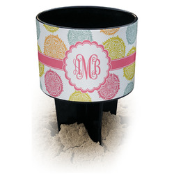 Doily Pattern Black Beach Spiker Drink Holder (Personalized)