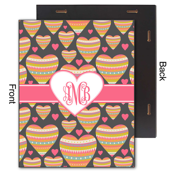 Hearts 11x14 Wood Print - Front & Back View