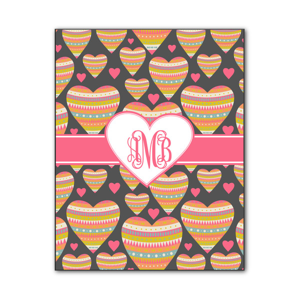 Custom Hearts Wood Print - 11x14 (Personalized)