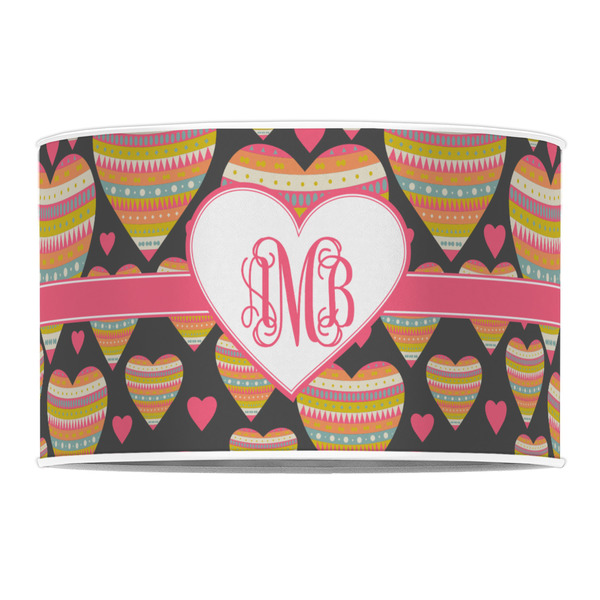 Hearts 12" Drum Lampshade - FRONT (Poly Film)