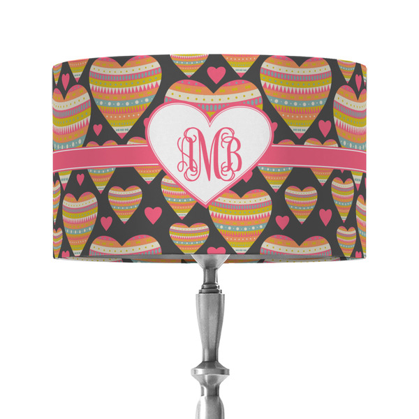 Custom Hearts 12" Drum Lamp Shade - Fabric (Personalized)