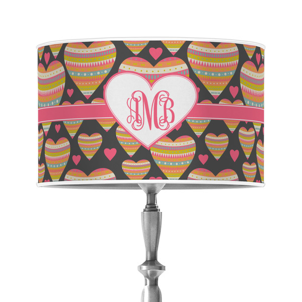 Custom Hearts 12" Drum Lamp Shade - Poly-film (Personalized)