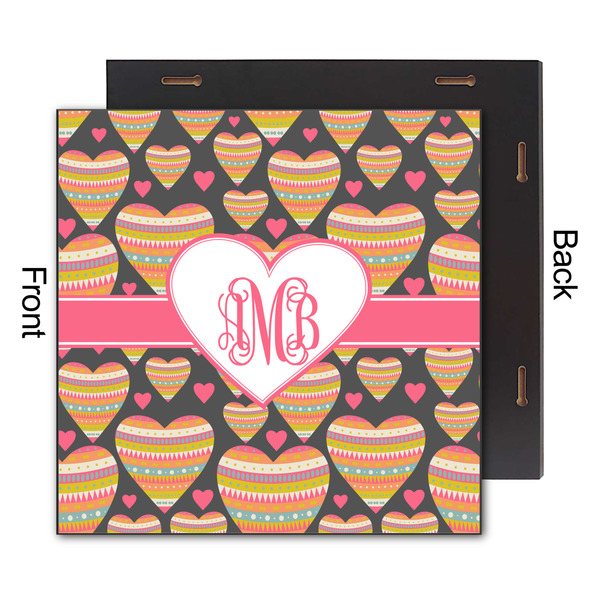 Hearts 12x12 Wood Print - Front & Back View
