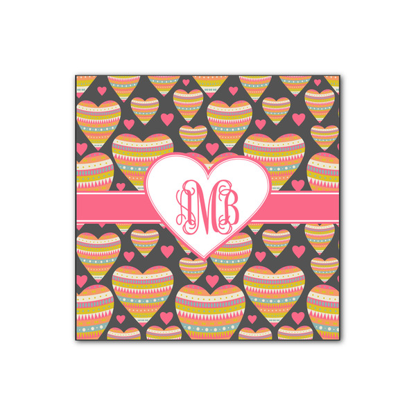 Custom Hearts Wood Print - 12x12 (Personalized)