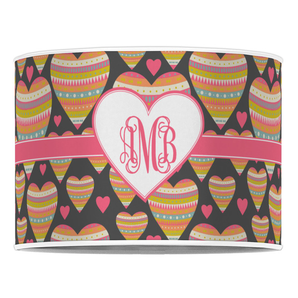 Hearts 16" Drum Lampshade - FRONT (Poly Film)