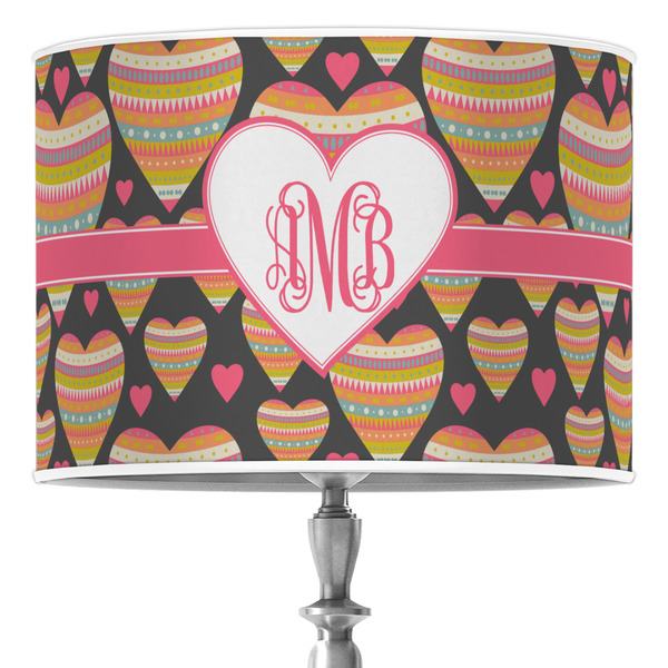 Custom Hearts 16" Drum Lamp Shade - Poly-film (Personalized)