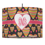 Hearts 16" Drum Pendant Lamp - Fabric (Personalized)