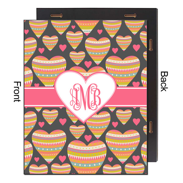 Hearts 16x20 Wood Print - Front & Back View