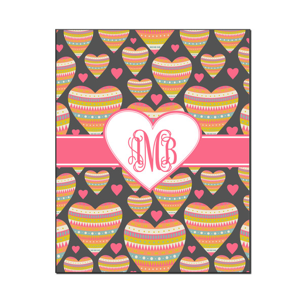 Custom Hearts Wood Print - 16x20 (Personalized)