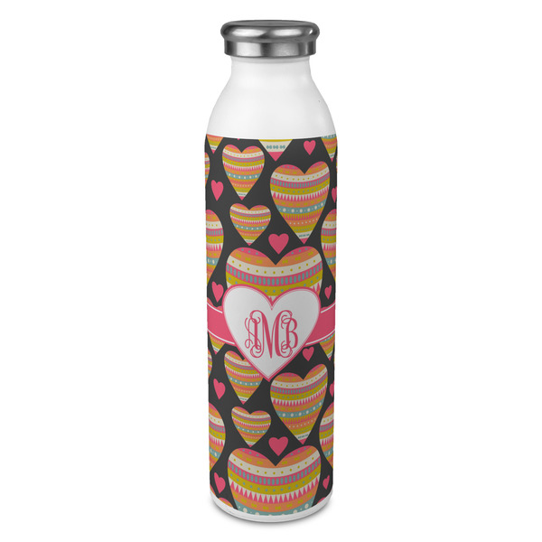 Custom Hearts 20oz Stainless Steel Water Bottle - Full Print (Personalized)