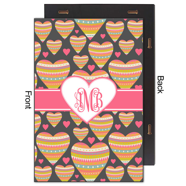 Hearts 20x30 Wood Print - Front & Back View
