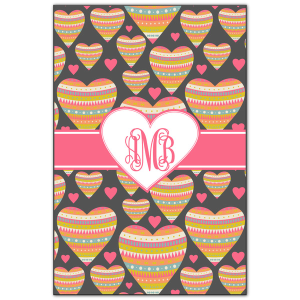 Custom Hearts Wood Print - 20x30 (Personalized)