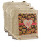 Hearts 3 Reusable Cotton Grocery Bags - Front View