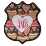Hearts Iron On Shield Patch C w/ Monogram