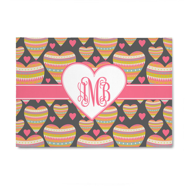 Custom Hearts 4' x 6' Indoor Area Rug (Personalized)