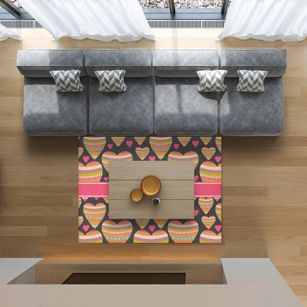 Hearts 5'x7' Indoor Area Rugs - IN CONTEXT