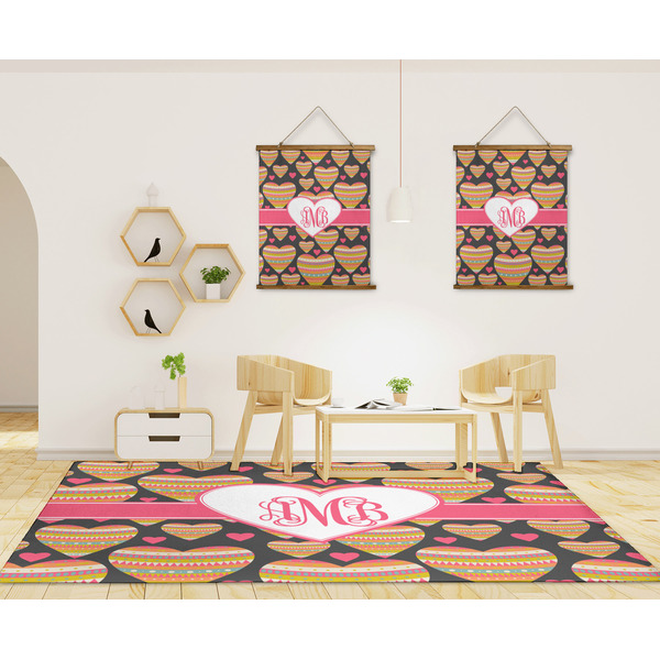 Hearts 8'x10' Indoor Area Rugs - IN CONTEXT