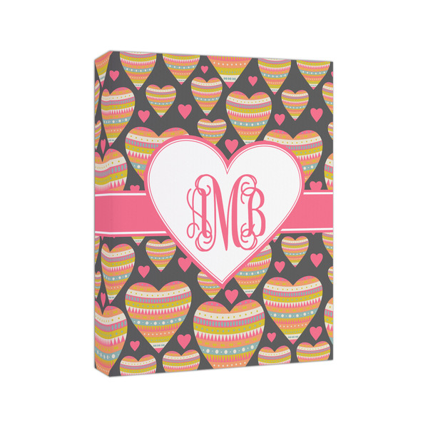 Hearts 8x10 - Canvas Print - Angled View