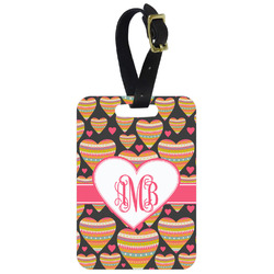 Hearts Metal Luggage Tag w/ Monogram
