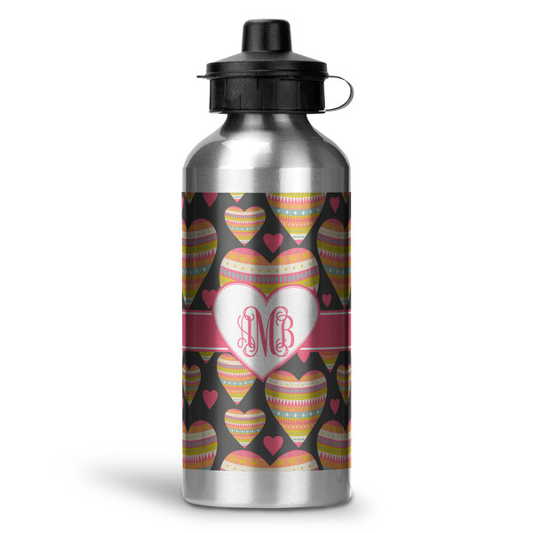 Custom Hearts Water Bottles - 20 oz - Aluminum (Personalized)