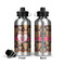 Hearts Aluminum Water Bottle - Front and Back