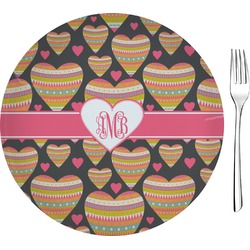 Hearts Glass Appetizer / Dessert Plate 8" (Personalized)