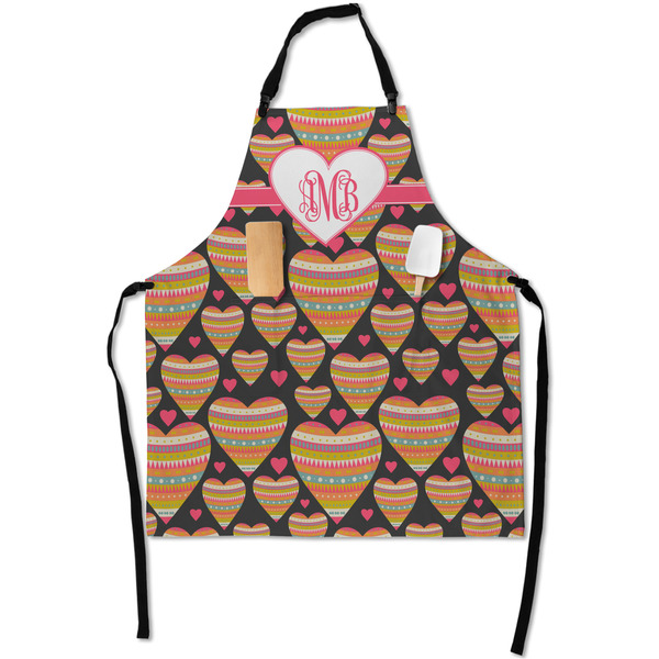 Custom Hearts Apron With Pockets w/ Monogram