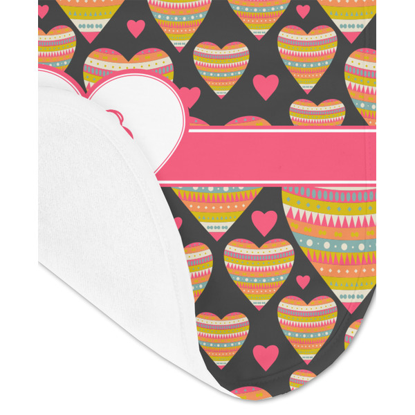 Hearts Baby Bib - AFT detail