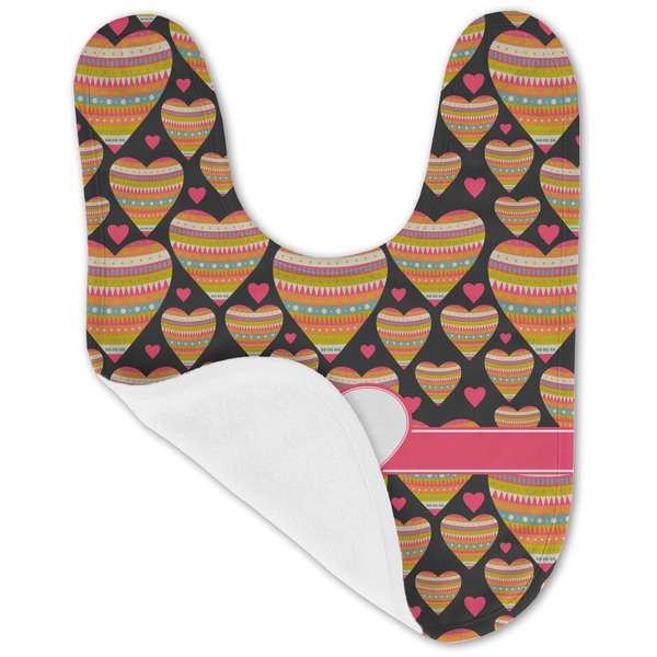 Hearts Baby Bib - AFT folded