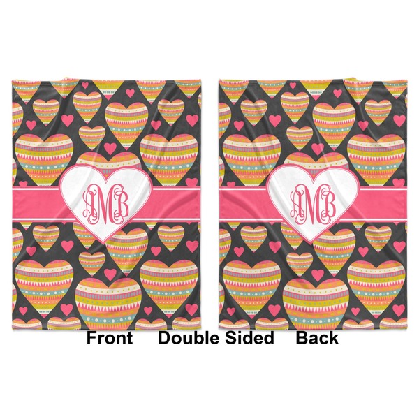 Hearts Baby Blanket (Double Sided - Printed Front and Back)