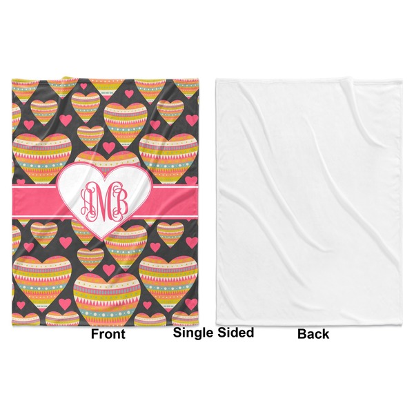 Hearts Baby Blanket (Single Side - Printed Front, White Back)