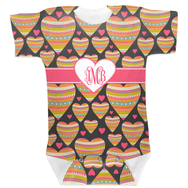 Custom Hearts Baby Bodysuit 6-12 w/ Monogram
