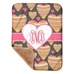 Hearts Sherpa Baby Blanket - 30" x 40" w/ Monograms