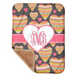 Hearts Sherpa Baby Blanket - 30" x 40" w/ Monograms